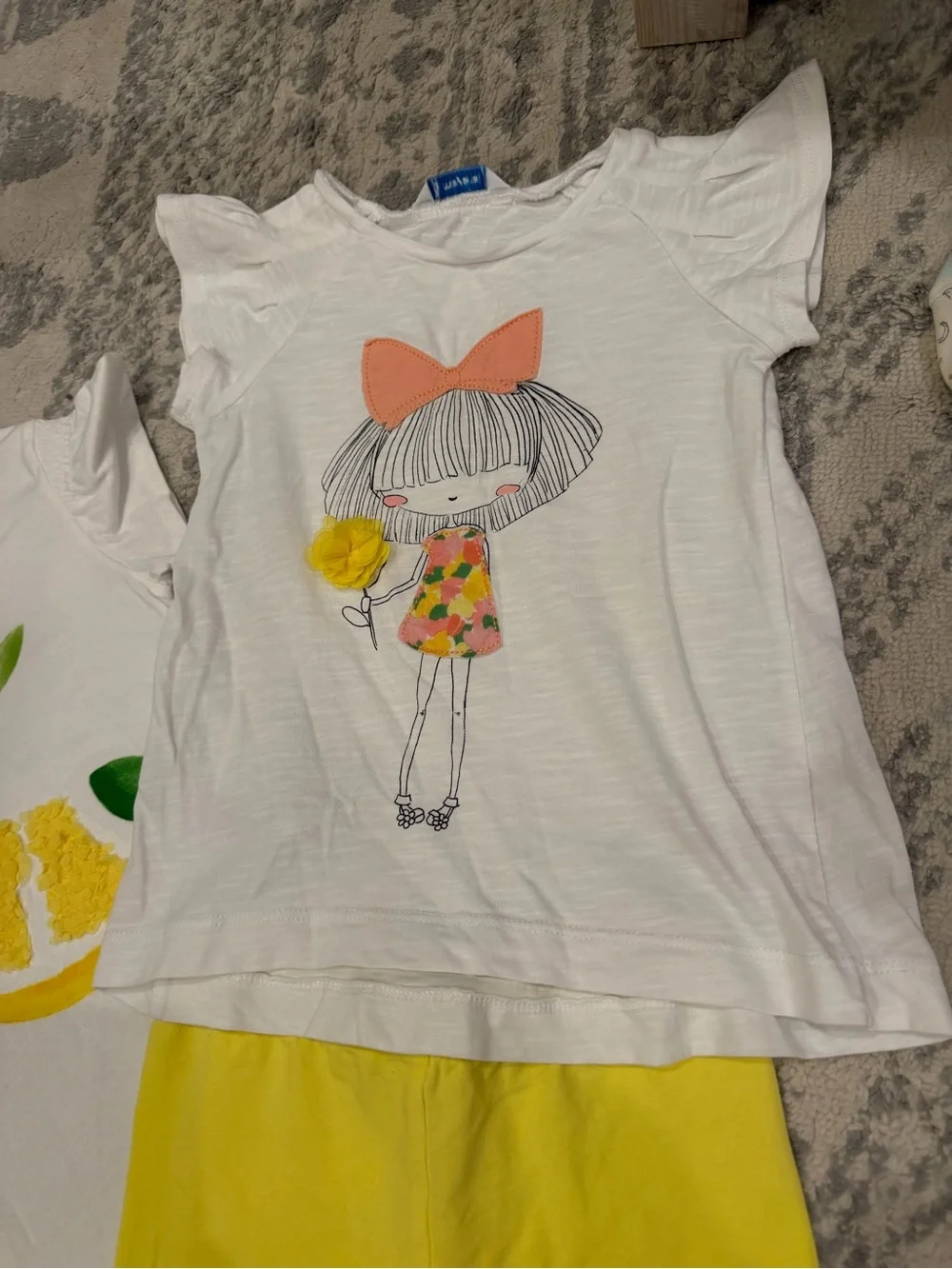 Mayoral White & Yellow Lemon Graphic Pajama Set